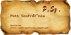 Pott Szofrónia névjegykártya